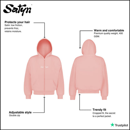 Hoodie Zip /satyn - Pink Evian - SOLD OUT