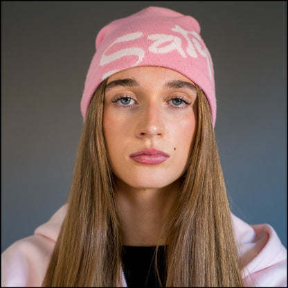 SatynBeanie Pink - Satin inside